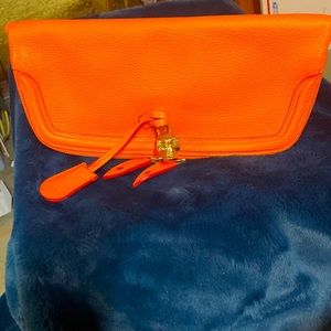 Alexander McQueen skull padlock leather clutch